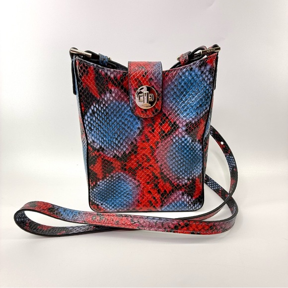 Brahmin Marley Heat All Over Snake Embossed Leather Crossbody Bag Purse NWOT